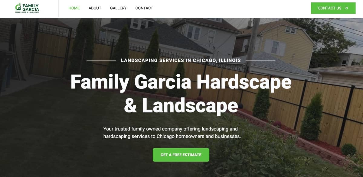Family Garcia Hardscape & Landscape website